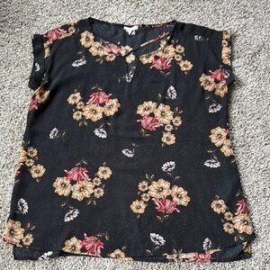 Maurices Pink and Orange Cap Sleeve Blouse